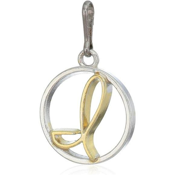 Women's Initial I Two Tone Charm Sterling Silver, Expandable - Picture 1 of 1